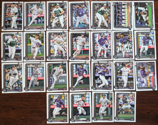 2025 Topps Series 1 + Series 2 Baseball Team Set 25 Cards Colorado Rockies Tovar Amador RC Romo