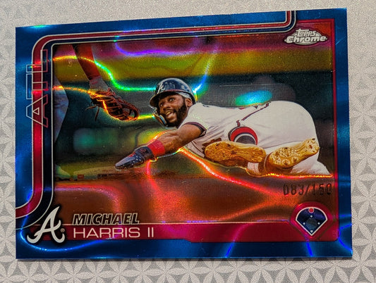 2025 Topps Chrome Blue Wave Refractor /150 Atlanta Braves