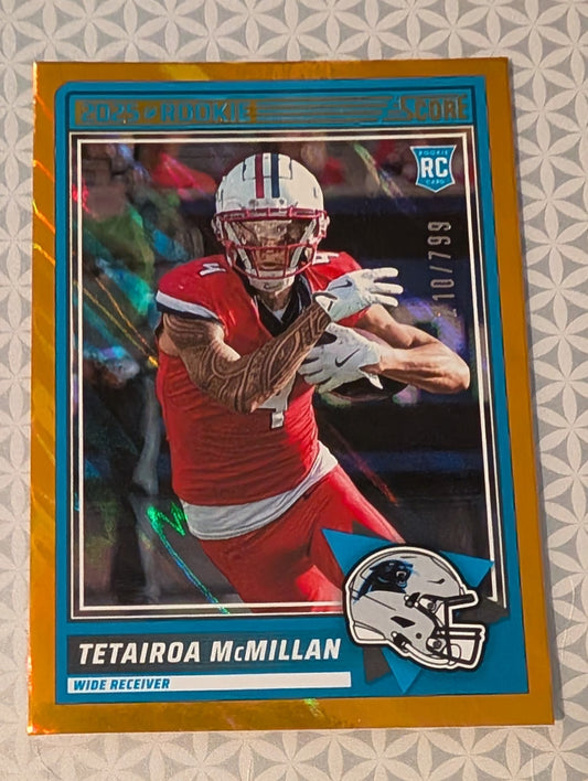 2025 SCORE Tetaiora McMillan Carolina Panthers Orange Lava Foil /799 Arizona Wildcats