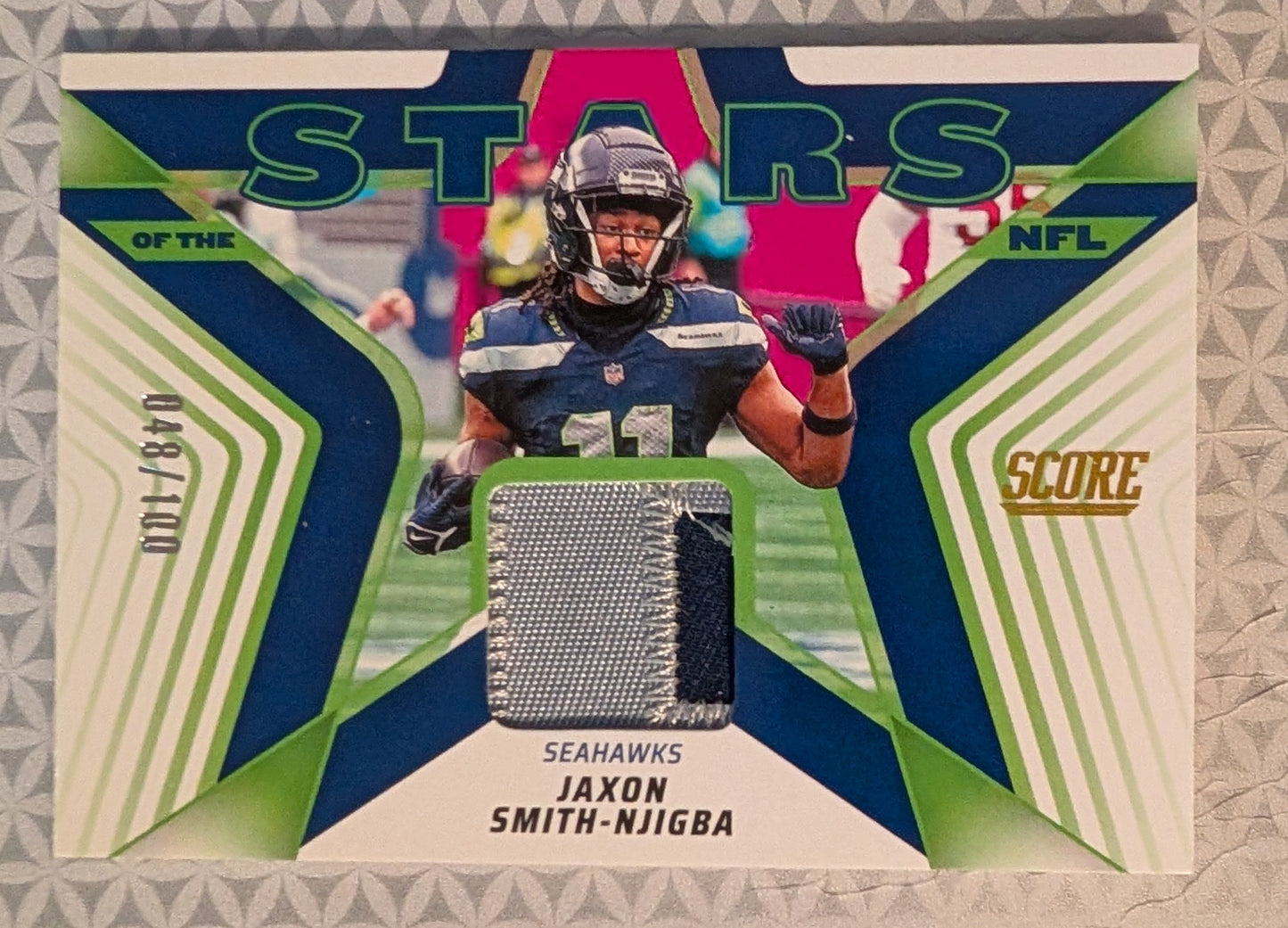 2025 SCORE Patch Prime Relic NFL Stars Jaxson Smith-Njigba /100 SP