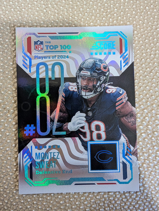 2025 SCORE Top 100 SP Case Hit Foil Montez Sweat Chicago Bears #82