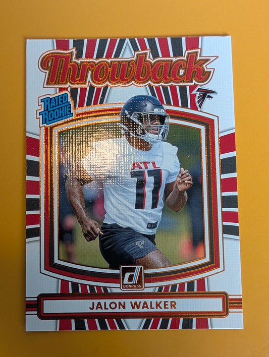 2025 DONRUSS Throwback Rated Rookie Insert Jalon Walker Atlanta Falcons RC