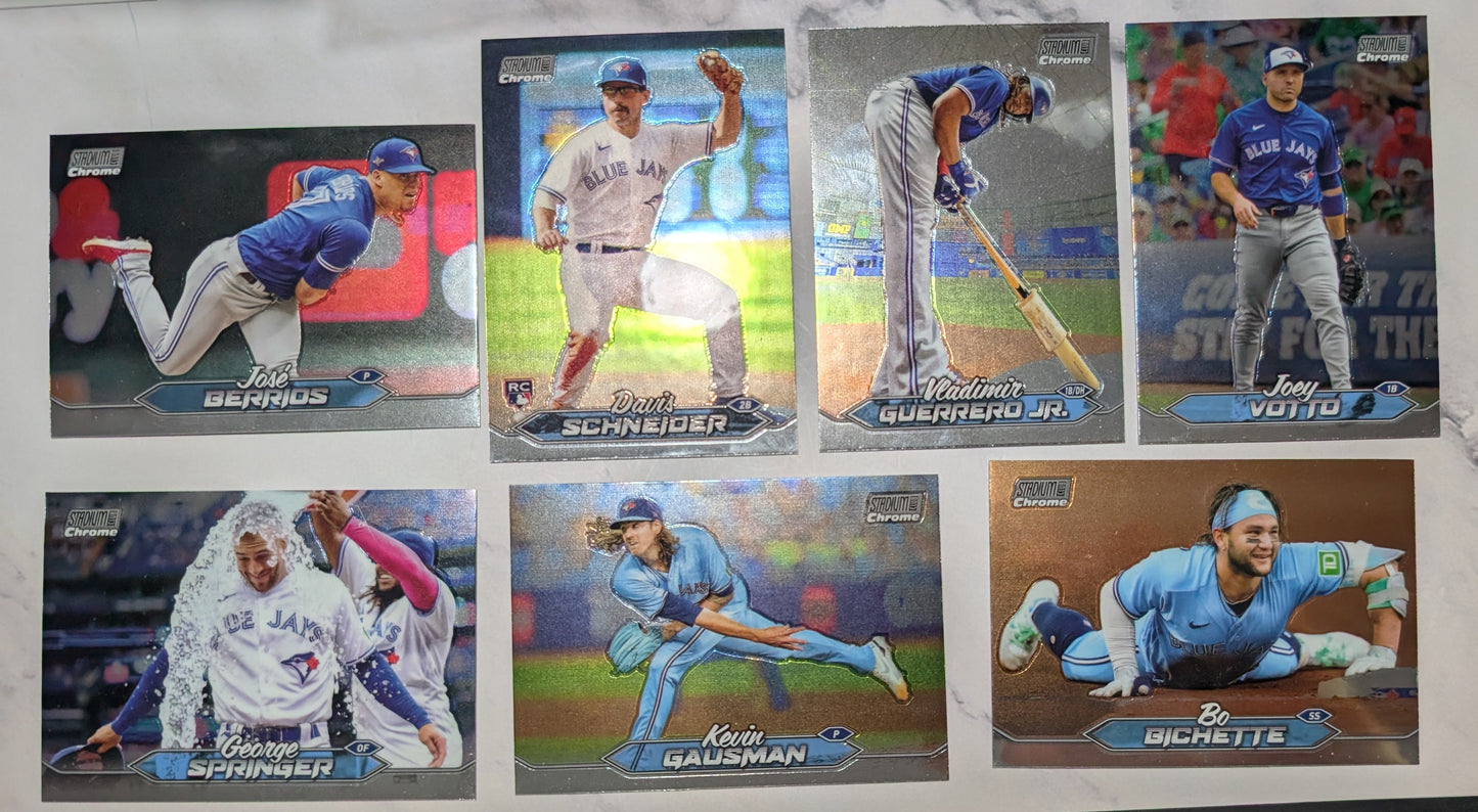 2024 Topps Stadium Club CHROME Team Set (7) Toronto Blue Jays Guerrero Springer Bichette
