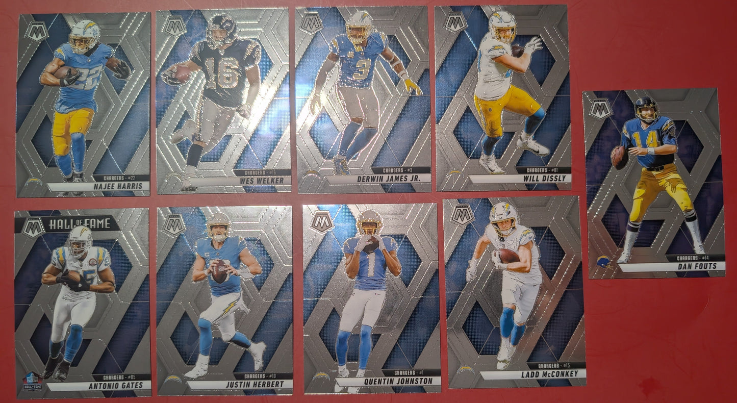 2025 Mosaic NFL Veteran Team Pack Set Los Angeles Chargers Justin Herbert