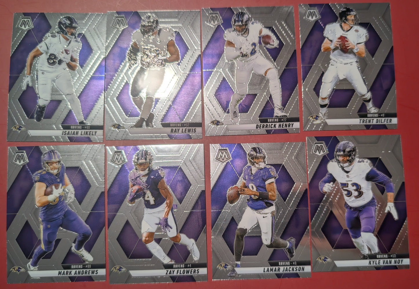2025 Mosaic NFL Veteran Team Pack Set Baltimore Ravens Lamar Jackson Derrick Henry