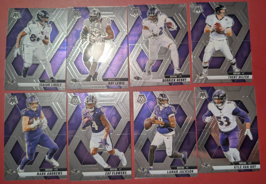 2025 Mosaic NFL Veteran Team Pack Set Baltimore Ravens Lamar Jackson Derrick Henry