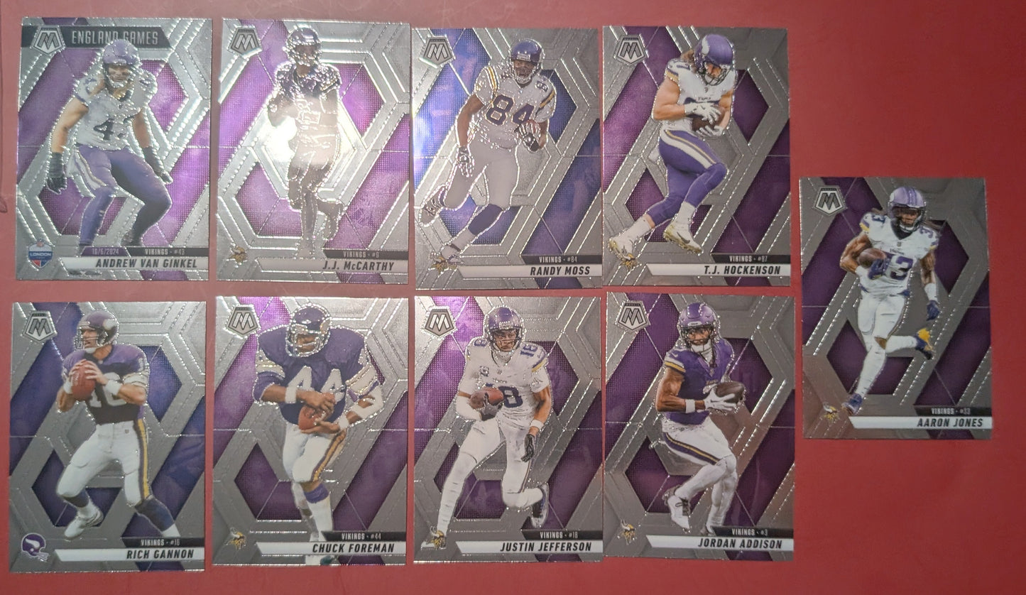 2025 Mosaic NFL Veteran Team Pack Set Minnesota Vikings Justin Jefferson JJ McCarthy
