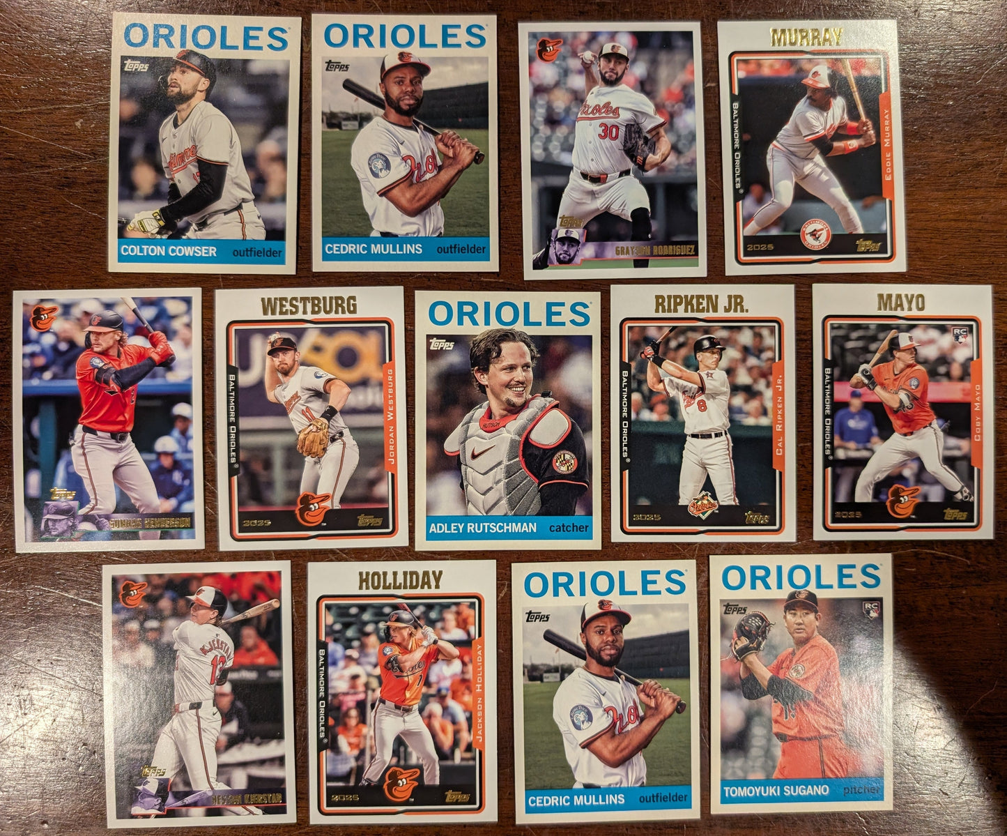 2025 Topps Archives Baseball Team Set 12 Cards Baltimore Orioles Coby Mayo