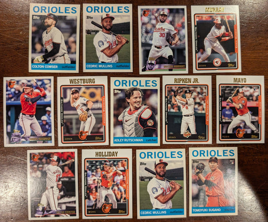 2025 Topps Archives Baseball Team Set 12 Cards Baltimore Orioles Coby Mayo