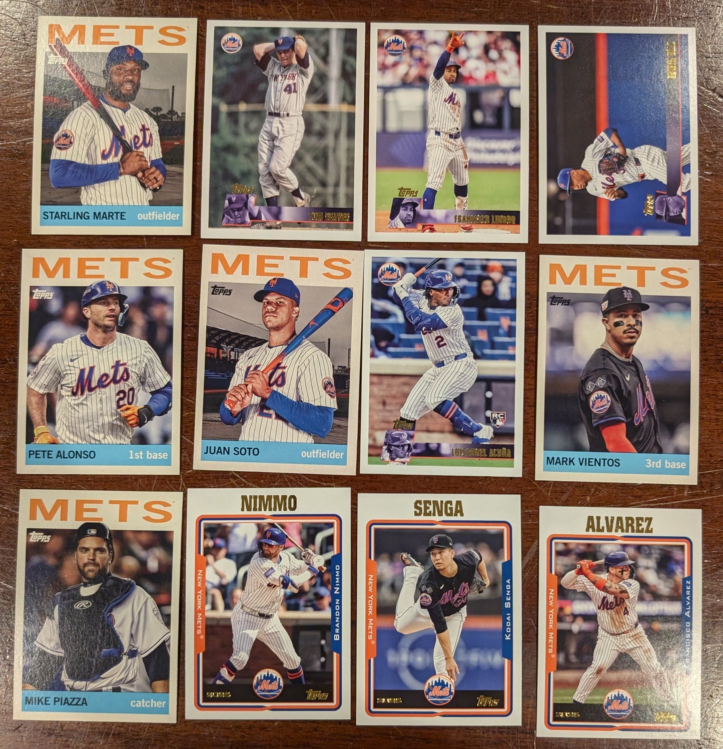 2025 Topps Archives Baseball Team Set 12 Cards New York Mets Soto Lindor
