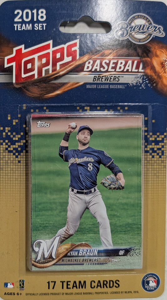 2018 Topps Milwaukee Brewers Factory Sealed Team Set Ryan Braun Josh Hader