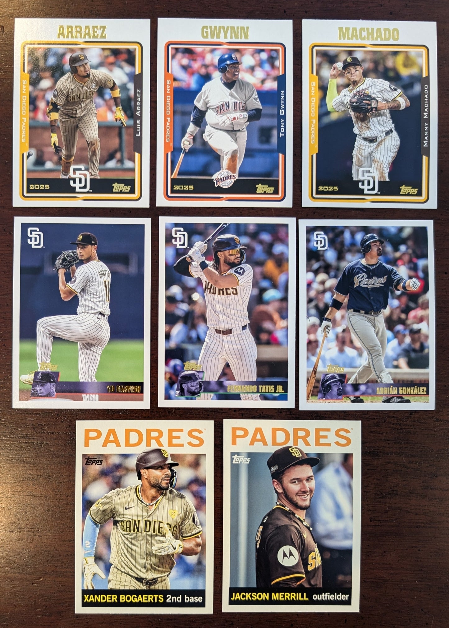 2025 Topps Archives Baseball Team Set San Diego Padres 8 Cards Tatis Merrill