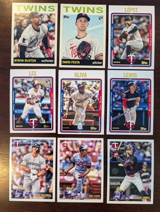 2025 Topps Archives Baseball Team Set 9 Cards Minnesota Twins Luke Keaschall RC