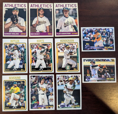 2025 Topps Archives Baseball Team Set 11 Cards Oakland Athletics A's Nick Kurtz RC 213