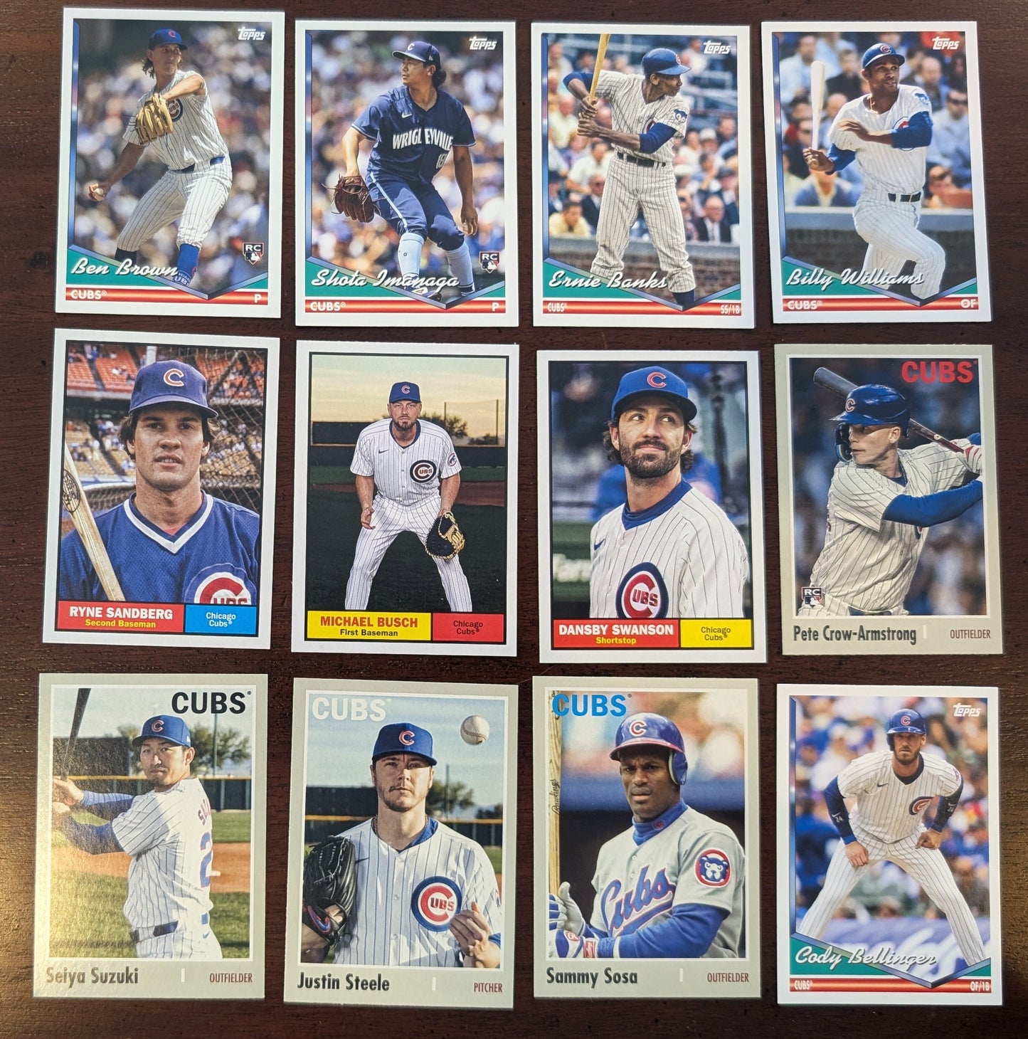 2024 Topps Archives Team Set Chicago Cubs Shota Imanaga PCA RC 1961 1994 1970
