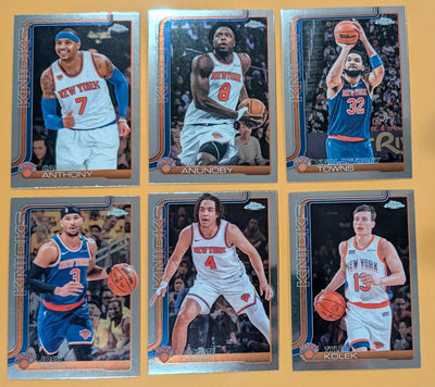 2025-2026 Topps Chrome NBA Basketball Card Veteran Pack New York Knicks Anunoby KAT