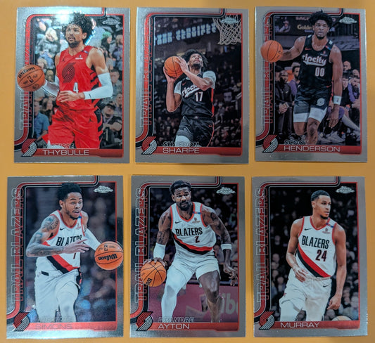 2025-2026 Topps Chrome NBA Basketball Card Veteran Pack Portland Trail Blazers Sharpe