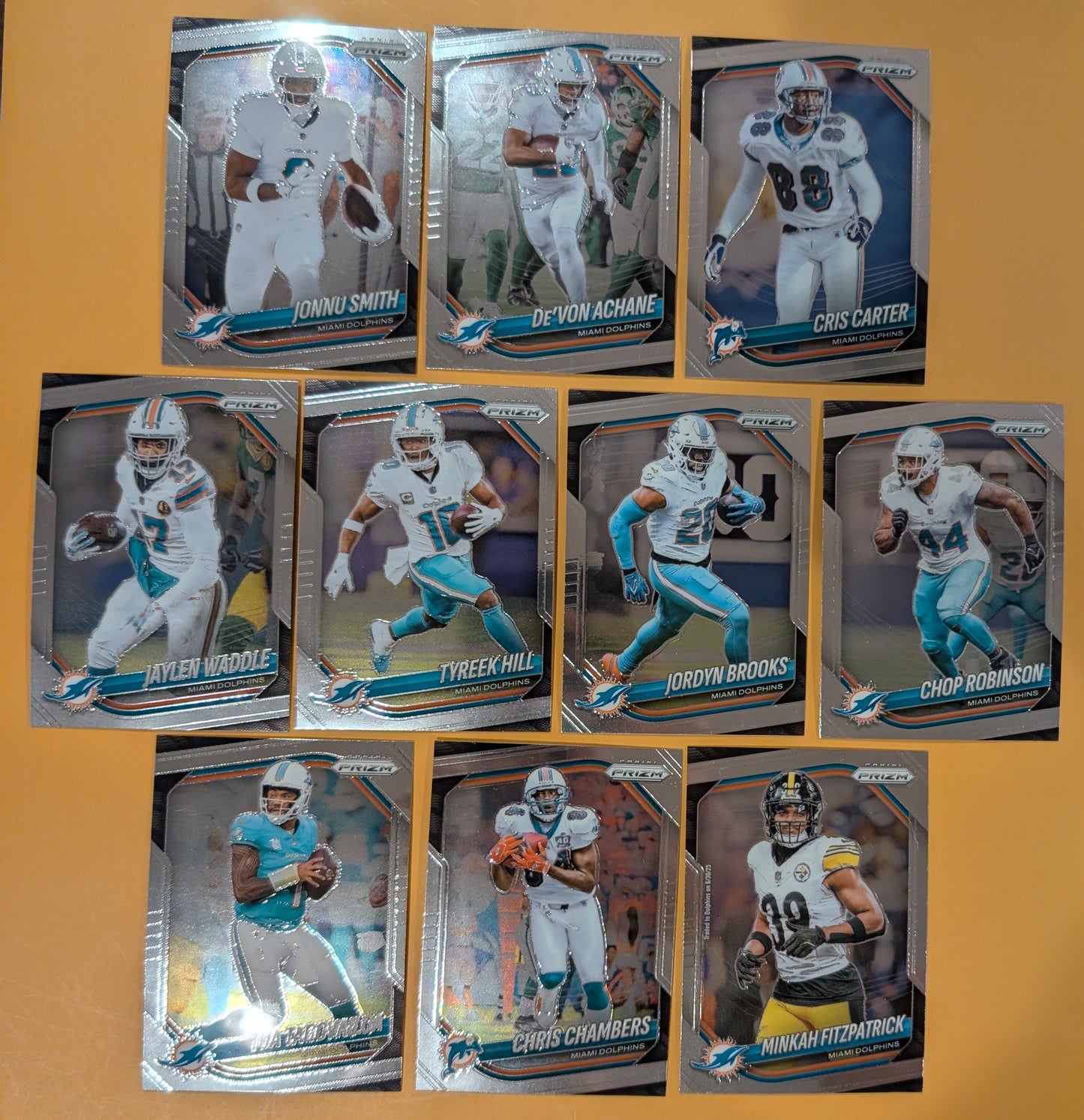 2025 Panini Prizm Team Pack Miami Dolphins Tyreek Hill Jaylen Waddle