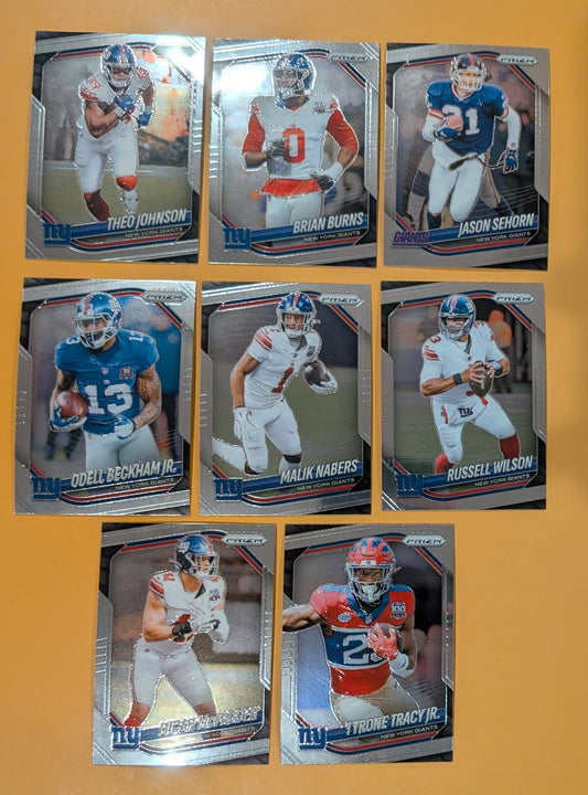 2025 Panini Prizm Team Pack New York Giants Malik Nabers Brian Burns OBJ