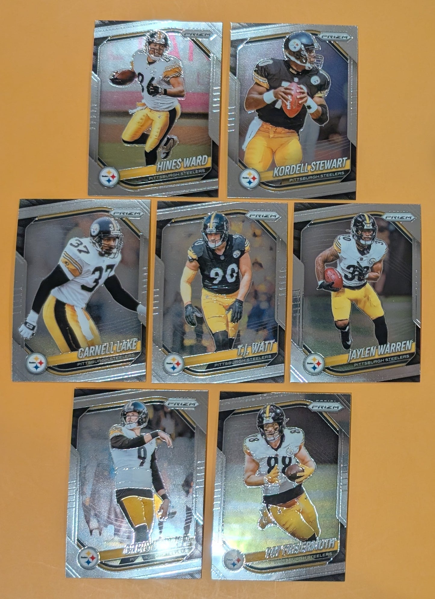 2025 Panini Prizm Team Pack Pittsburgh Steelers TJ Watt Jaylen Warren Hines Ward