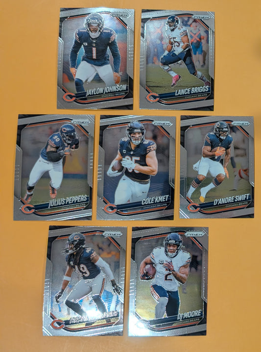 2025 Panini Prizm Team Pack Chicago Bears DJ Moore Cole Kmet Julius Peppers