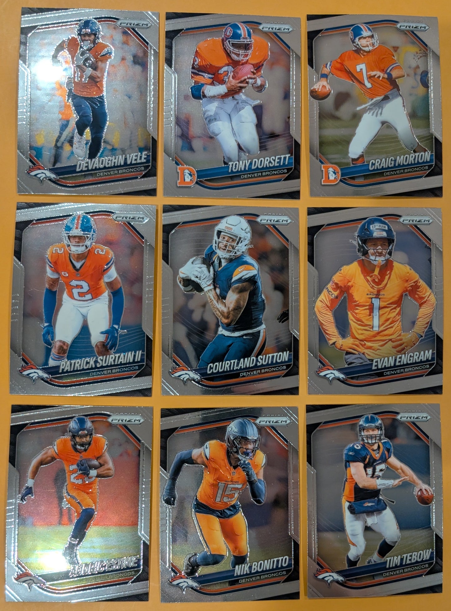 2025 Panini Prizm Team Pack Denver Broncos Bonitto Tebow Courtland Sutton Surtain