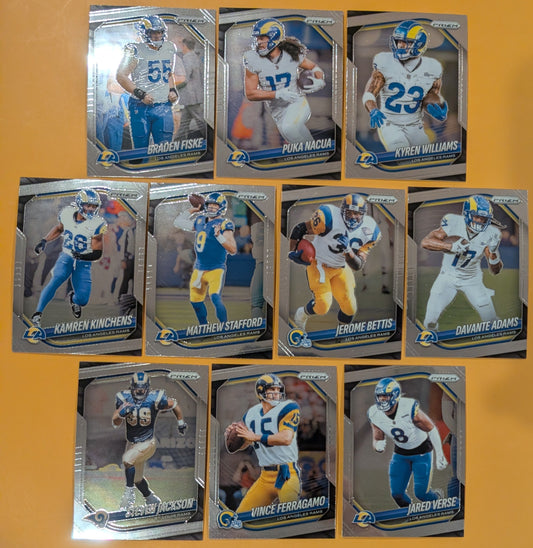 2025 Panini Prizm Team Pack LA Rams Matthew Stafford Puka Nacua Davante Adams