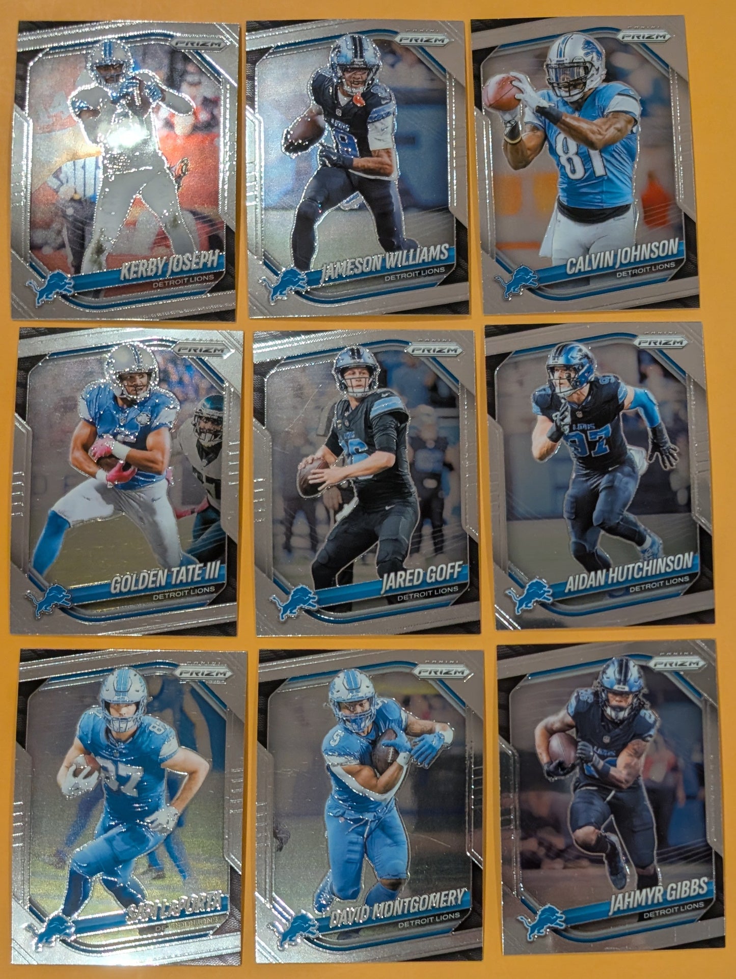 2025 Panini Prizm Team Pack Detroit Lions Jared Goff Jahmyr Gibbs Calvin Johnson