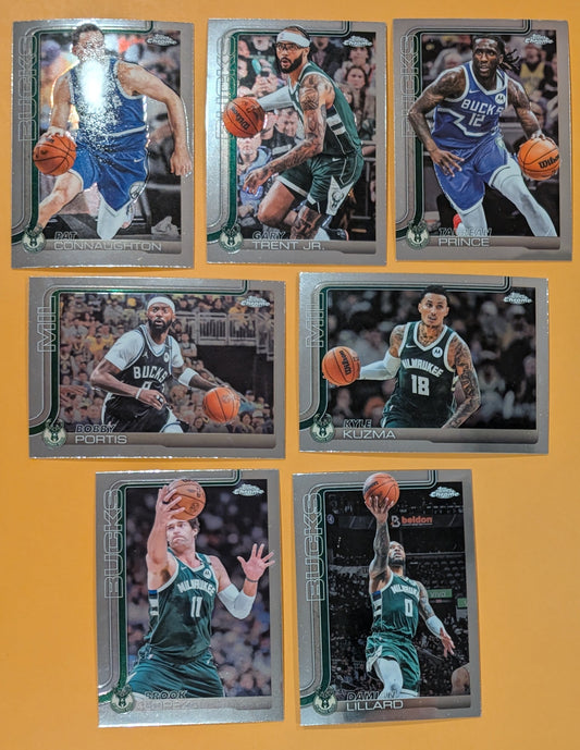 2025-2026 Topps Chrome NBA Basketball Card Veteran Pack Milwaukee Bucks Kuzma Portis