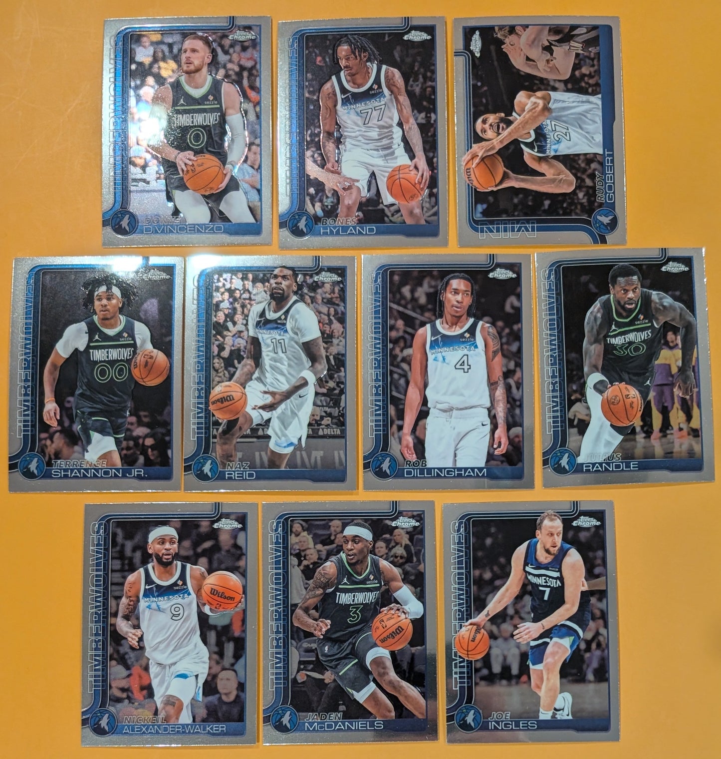 2025-2026 Topps Chrome NBA Basketball Card Veteran Pack Minnesota Timberwolves Naz Reid Gobert