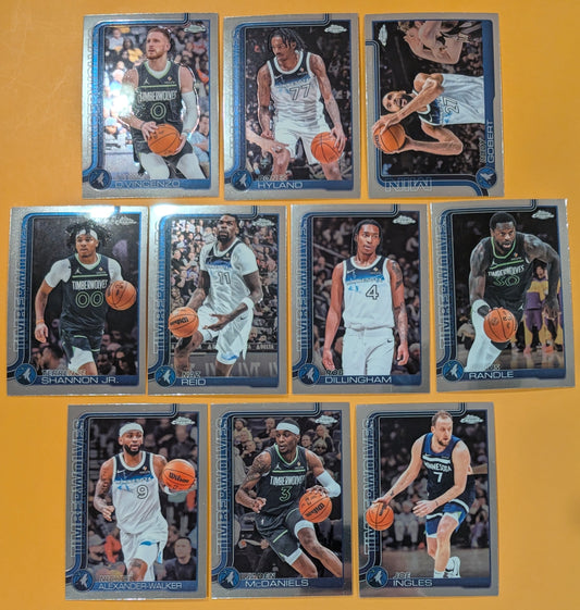 2025-2026 Topps Chrome NBA Basketball Card Veteran Pack Minnesota Timberwolves Naz Reid Gobert