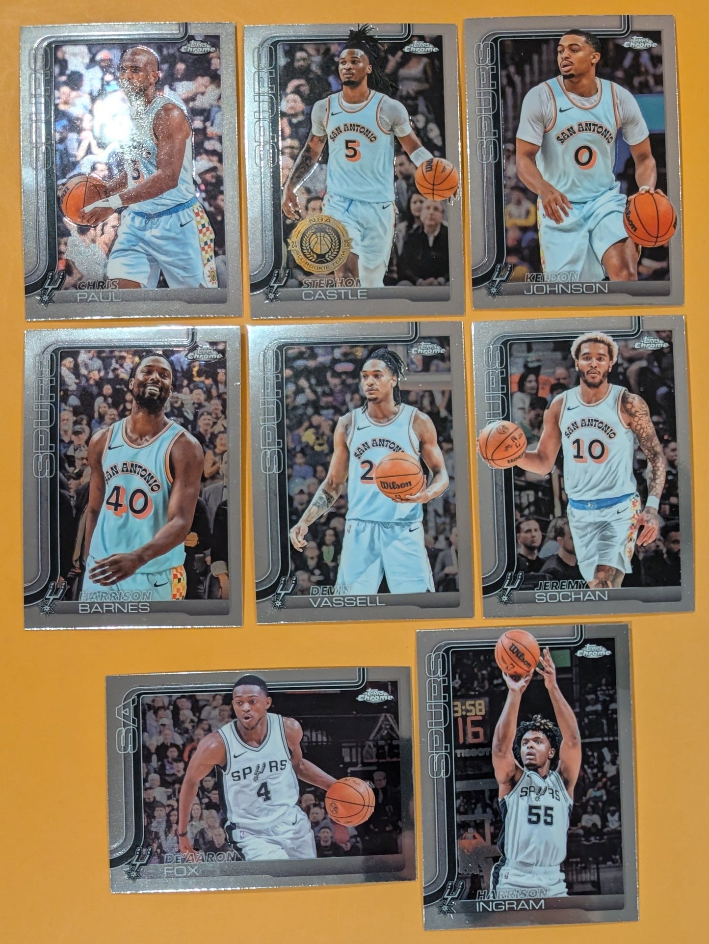 2025-2026 Topps Chrome NBA Basketball Card Veteran Pack San Antonio Spurs Castle
