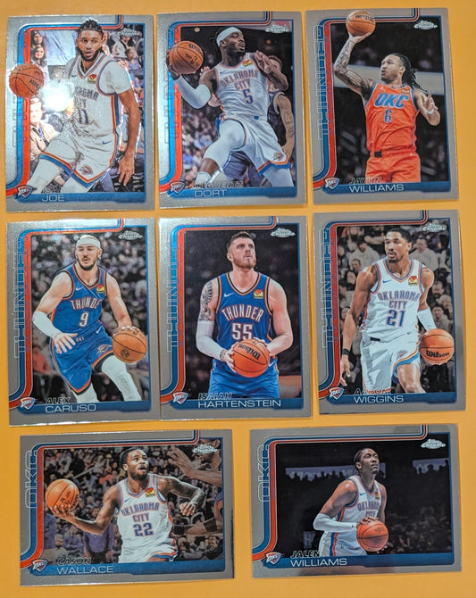 2025-2026 Topps Chrome NBA Basketball Card Veteran Pack OKC Thunder Williams Hartenstein Dort