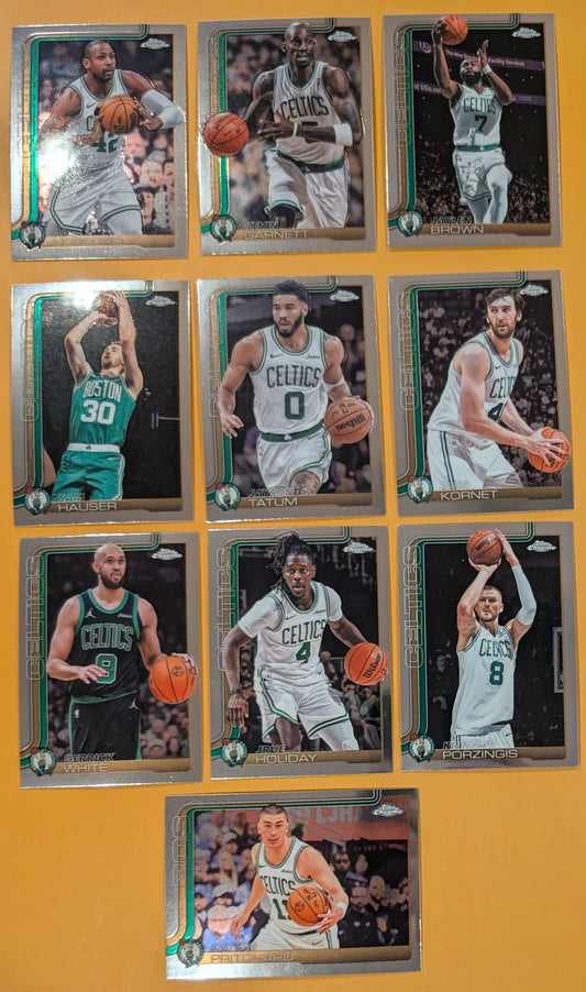 2025-2026 Topps Chrome NBA Basketball Card Veteran Pack Boston Celtics Tatum Brown