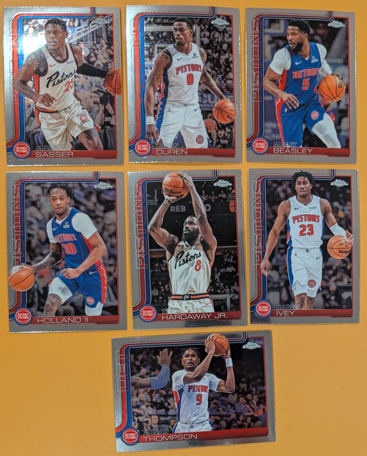 2025-2026 Topps Chrome NBA Basketball Card Veteran Pack Detroit Pistons Jalen Duran Ausar Thompson