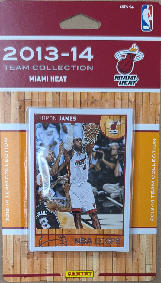 2013-14 NBA Hoops Factory Sealed Team Set Miami Heat LeBron James Dwayne Wade Chris Bosh