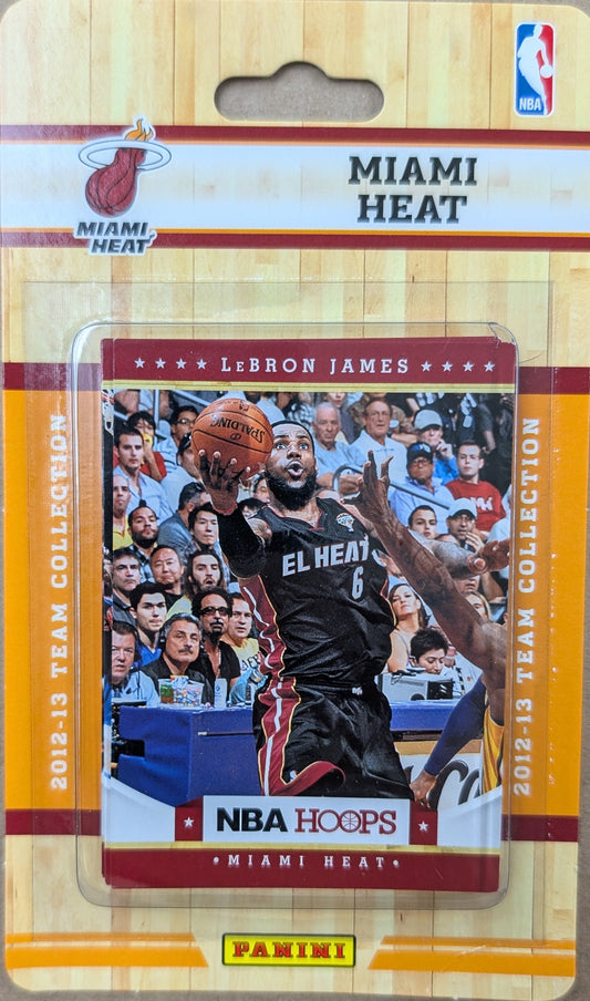 2012-13 NBA Hoops Factory Sealed Team Set Miami Heat LeBron James Dwayne Wade Chris Bosh