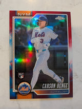 2026 Topps Chrome Carson Benge Red White & Blue (RWB) Refractor #87