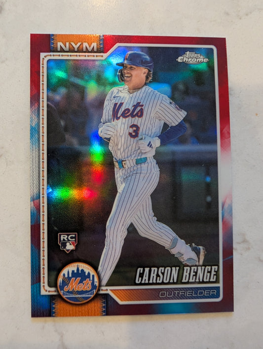 2026 Topps Chrome Carson Benge Red White & Blue (RWB) Refractor #87