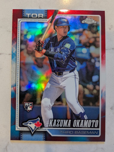 2026 Topps Chrome Kazuma Okamoto Red White & Blue (RWB) Refractor #78
