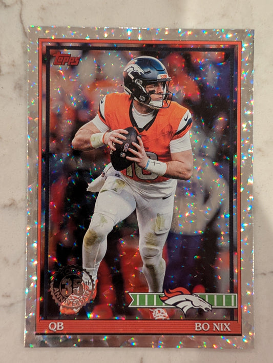 2026 Topps Football Bo Nix 1991 Topps Football #91TF-31 Mega Box Crackle Foil