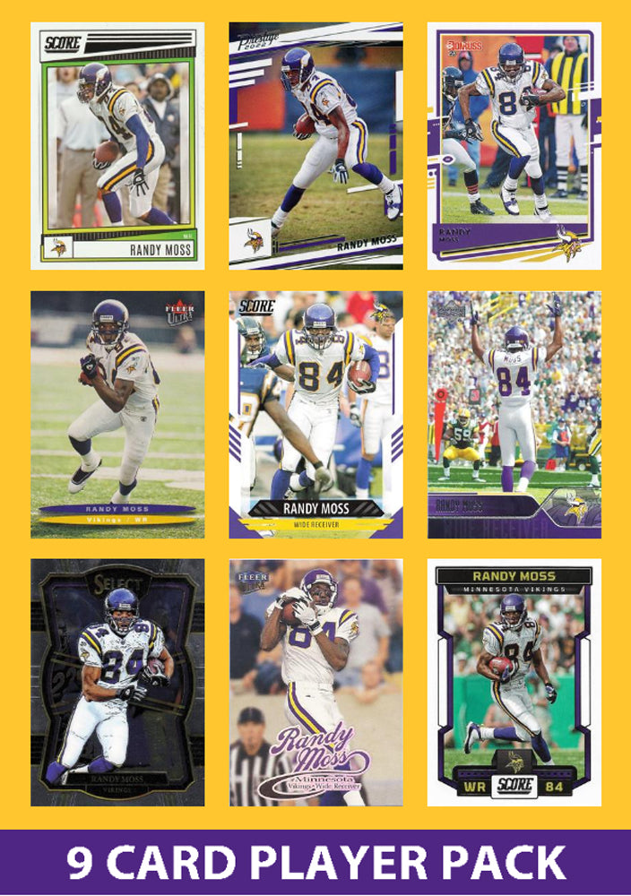 Randy Moss 9 Card Legend Pack Donruss Topps Panini Score Minnesota Vikings