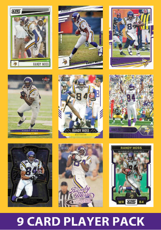 Randy Moss 9 Card Legend Pack Donruss Topps Panini Score Minnesota Vikings