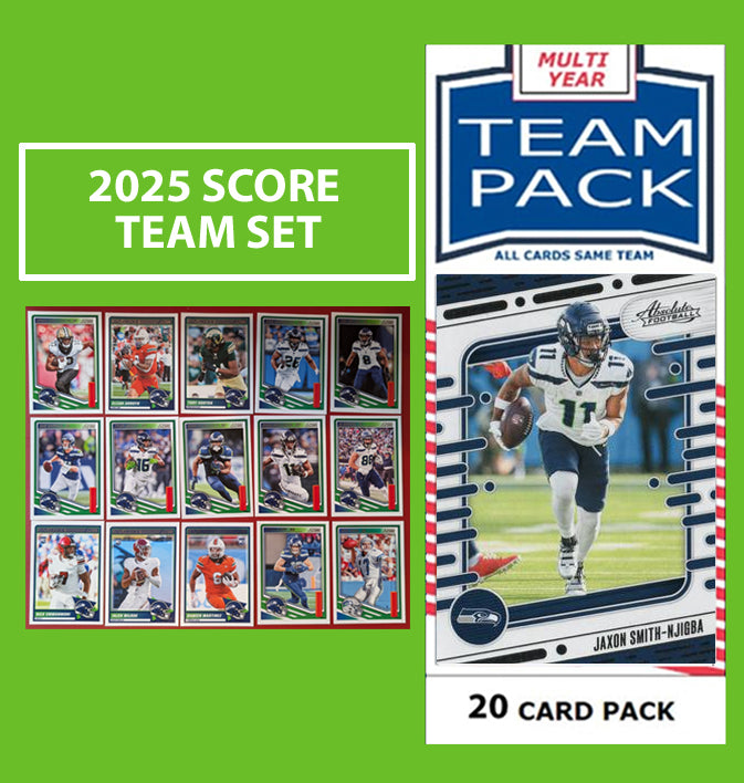 2025 SCORE NFL Seattle Seahawks Team Set Gift Pack + 20 Card Multiyear Pack 2024 2023 Donruss Prizm