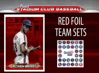 2024 Topps Stadium Club RED FOIL Team Set (13) New York Mets Alonso Lindor Seaver plaque