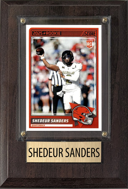 Shedeur Sanders Cleveland Browns RC 2025 Colorado Score 4x6 Gift Plaque