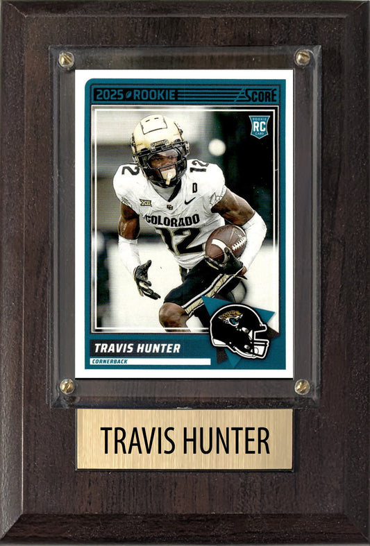 Travis Hunter Jacksonville Jaguars RC 2025 Colorado Score 4x6 Gift Plaque