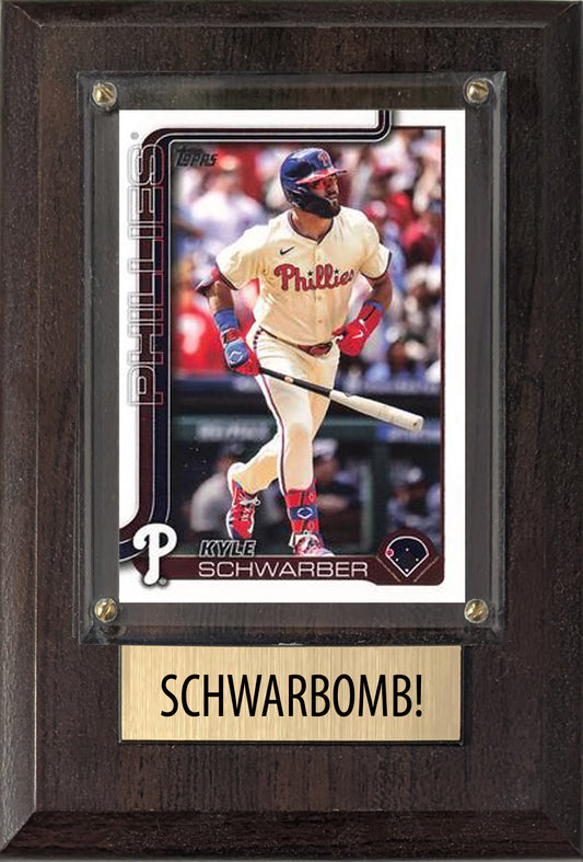 Kyle Schwarber Schwarbomb! Philadelphia Phillies 2025 2024 Topps Bowman Plaque 4x6 Gift