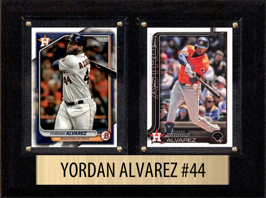 Yordan Alvarez Houston Astros 2026 2025 2024 Topps Bowman 2 Card Plaque 6x8