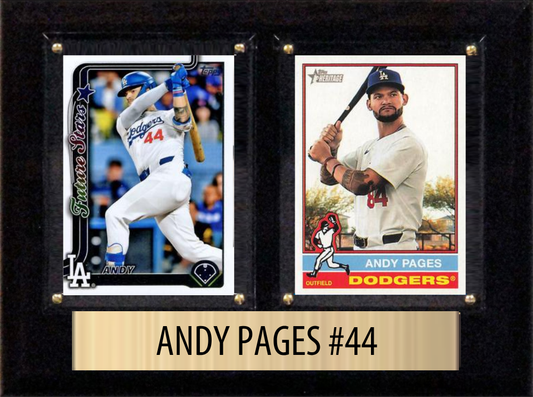 Andy Pages Los Angeles Dodgers 2026 2025 2024 Topps Bowman 2 Card Plaque 6x8